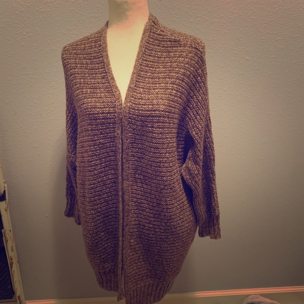 brown knit cardigan
